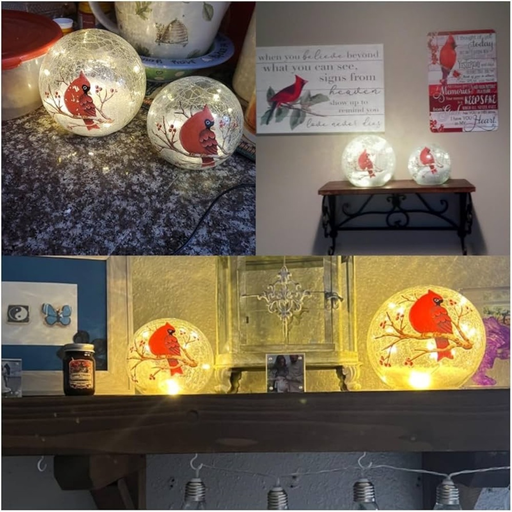 Cardinal Crackle Glass LED Light Set - Picture 9 of 9